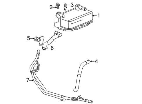 2020 Chevrolet Corvette Trans Oil Cooler Cooler Pipe Diagram for 84369149