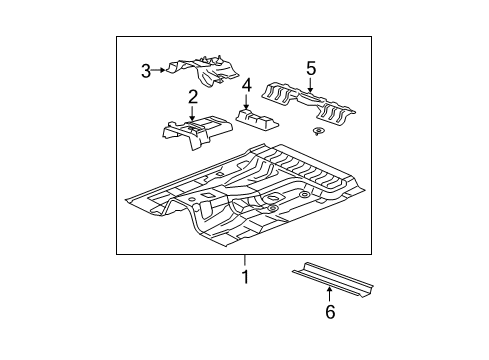 2008 GMC Canyon Cab - Floor Sill-Underbody Rear Cr Diagram for 20912685