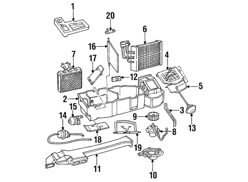 1993 Plymouth Voyager Air Conditioner -& Switch Assembly - A/C SUCT Diagram for 4677600