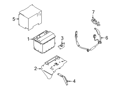 2022 Nissan Altima Battery Bracket Assembly-Battery Mounting Diagram for F4860-6CAAH