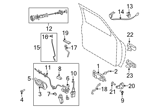 2007 Ford Ranger Door & Components Latch Screw Diagram for -N811471-S100