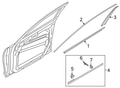 2019 Kia K900 Exterior Trim - Front Door MOULDING Assembly-FRT Dr Diagram for 82860J6000