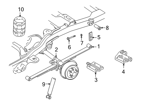 1997 GMC Jimmy Rear Suspension Shackle Bolt Diagram for 11513937