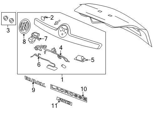 2015 Buick LaCrosse Exterior Trim - Trunk Lid Molding Assembly Diagram for 90804053