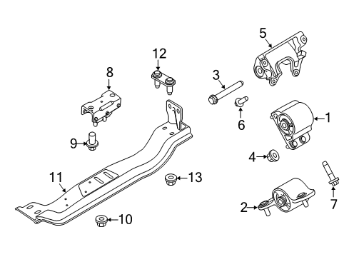 2011 Ford F-350 Super Duty Engine & Trans Mounting Transmission Mount Bolt Diagram for -391558-S102