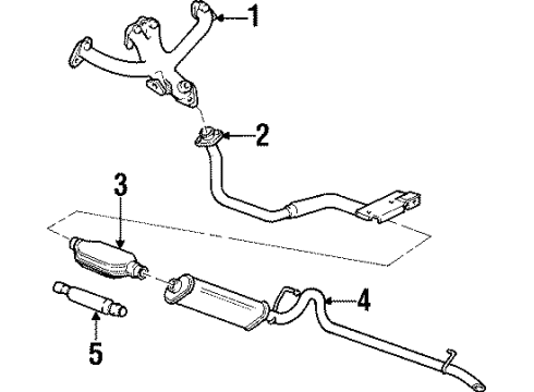 2000 Jeep Cherokee Exhaust Components RESONATOR Exhaust Diagram for 52019500AD