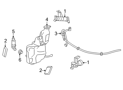 2004 Cadillac SRX Washer Components Hose Asm-Headlamp Washer Diagram for 25890367