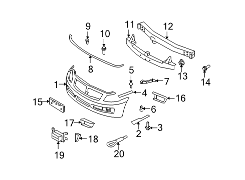 2009 Infiniti G37 Cruise Control System Bracket-Licence Plate Diagram for 96210-JK600