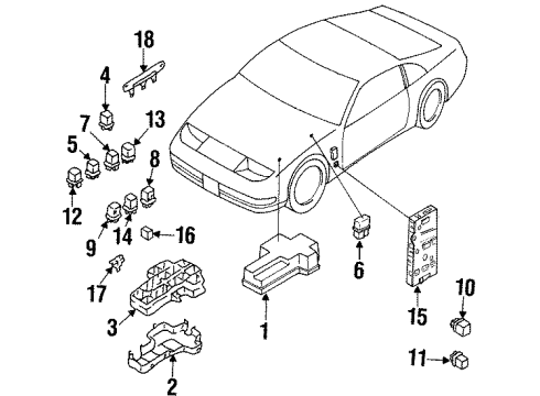 1993 Nissan 300ZX Window Defroster Relay-Emission Diagram for 25230-79900