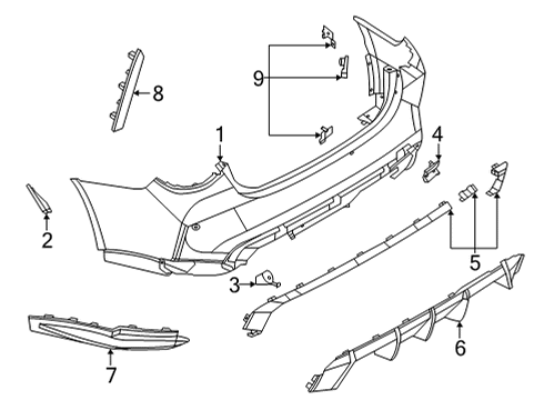 2021 BMW M4 Bumper & Components - Rear REFLECTOR, REAR RIGHT Diagram for 63148081816