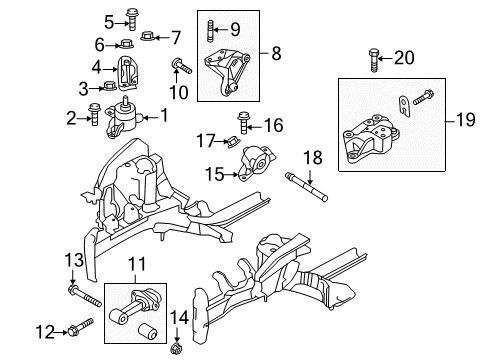 2017 Hyundai Accent Engine & Trans Mounting Bolt Diagram for 11234-10506-K