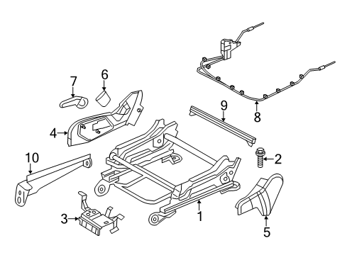 2015 Jeep Grand Cherokee Tracks & Components Shield-Seat ADJUSTER Diagram for 1UN80DX9AA