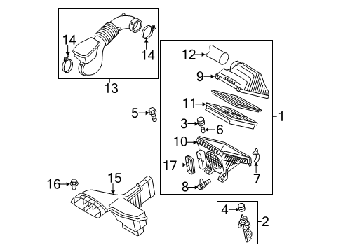 2012 Hyundai Sonata Filters Cleaner Assembly-Air Diagram for 28110-3Q150