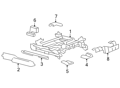 2011 Cadillac DTS Power Seats Track End Cover Diagram for 15844449