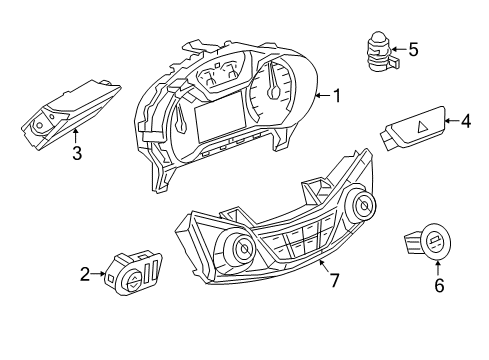 2019 Chevrolet Cruze Cluster & Switches, Instrument Panel Dash Control Unit Diagram for 42543598