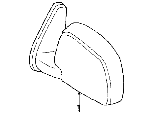 1994 Toyota T100 Outside Mirrors Driver Side Mirror Assembly Outside Rear View Diagram for 87940-34020