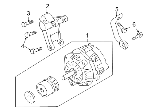 2009 Pontiac G8 Alternator Bracket Asm-Generator Diagram for 92067034