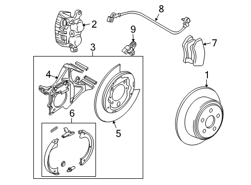 2006 Lincoln Mark LT Rear Brakes Brake Tube Diagram for 6L3Z-2267-N