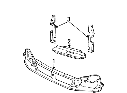 2003 Ford Windstar Front Panel Upper Deflector Diagram for 1F2Z-19E525-AA