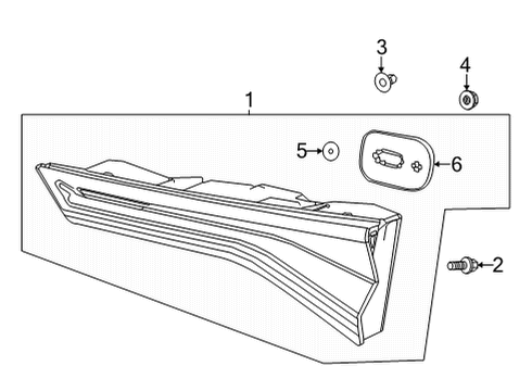 2022 Acura MDX Backup Lamps Light Assembly, L Lid Diagram for 34155-TYA-A11