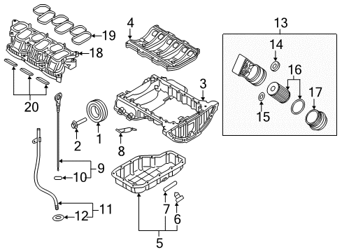 2017 Kia K900 Filters Seal-Oil Diagram for 263433C702