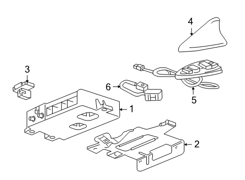 2013 Cadillac CTS Communication System Components Mount Bracket Diagram for 20976412