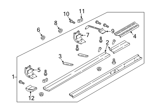 2022 Ford F-350 Super Duty Running Board Step Pad Diagram for FL3Z-16490-DA