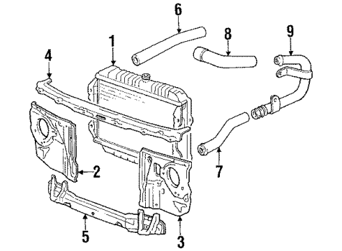 1985 Toyota Pickup Radiator & Components Upper Hose Diagram for 16571-54220