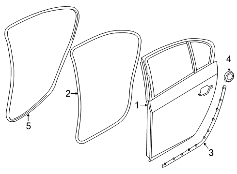 2015 BMW 550i Rear Door Seal, Door Gap, Door, Rear Bottom Diagram for 51357182301