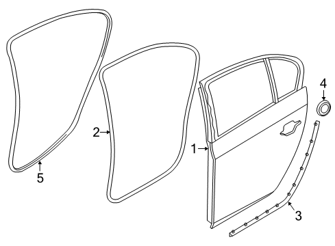 2015 BMW 550i Rear Door Door, Rear Left Diagram for 41007206113