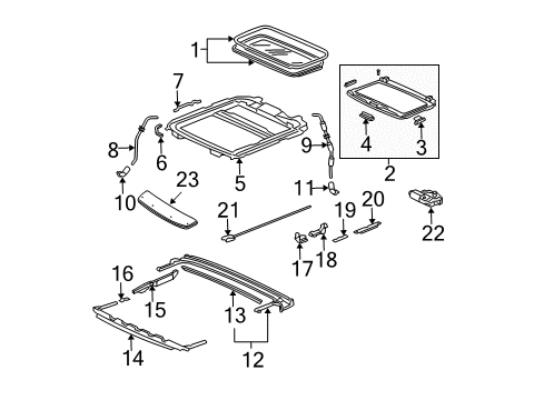 2005 Acura TL Sunroof Handle, Sunshade (Light Tan) Diagram for 70611-SEP-A01ZB