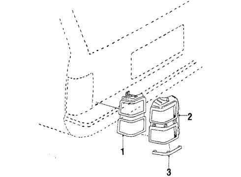 1984 Buick Century Tail Lamps Housing & Lens-Rear Combination Lamp Diagram for 16503961