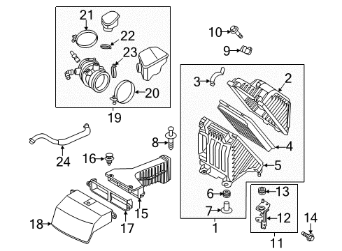 2015 Hyundai Santa Fe Filters Bracket Assembly-Air Cleaner Mounting Diagram for 28166-2W100