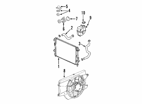 2003 Saturn Vue Window Defroster Shroud Asm-Engine Coolant Fan Diagram for 22674667