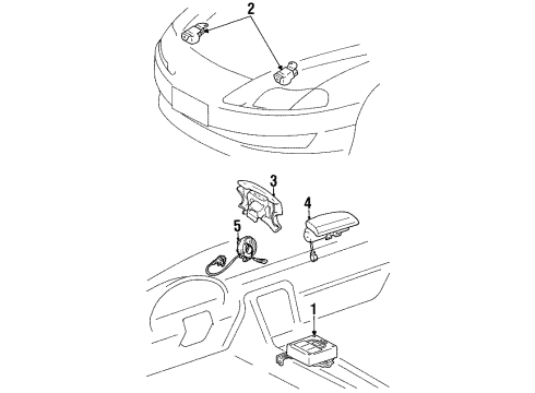 1996 Lexus SC400 Air Bag Components Air Bag Assy, Instrument Panel Passenger Diagram for 73970-24011-C0