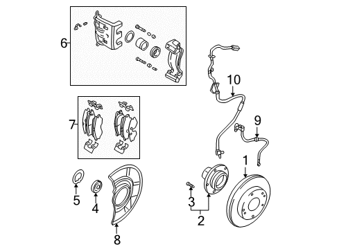 2001 Hyundai Santa Fe Anti-Lock Brakes Shield-Dust, LH Diagram for 51755-26100--DS