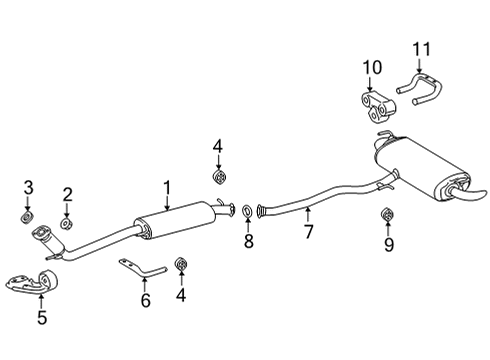 2022 Lexus NX350 Exhaust Components PIPE ASSY, EXHAUST T Diagram for 17430-25290