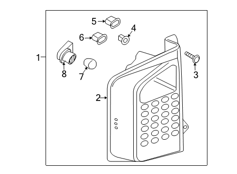 2004 Infiniti QX56 Combination Lamps Lamp Assembly-Rear Combination, RH Diagram for 26550-7S625