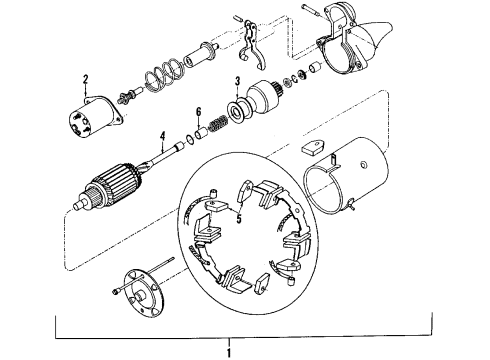 1993 Chevrolet Beretta Starter Bushings Diagram for 1927849