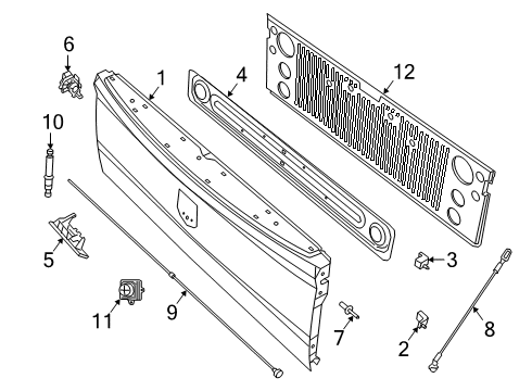 2021 Ram 2500 Tail Gate Latch-TAILGATE Diagram for 68362549AJ