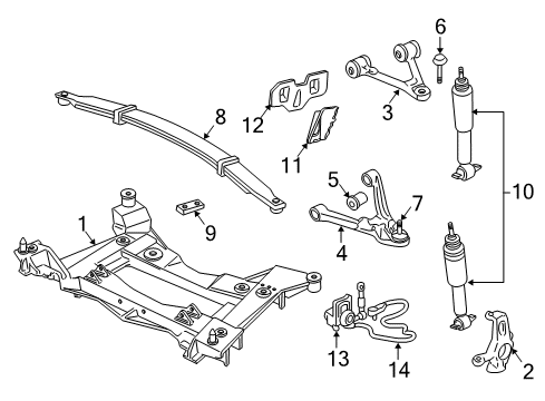 2004 Chevrolet Corvette Front Suspension Components, Lower Control Arm, Upper Control Arm, Stabilizer Bar Shock Diagram for 19302787