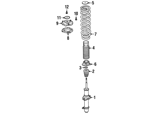 1997 Acura TL Struts & Components - Front Cover, Left Front Mounting Dust (Lower) Diagram for 51488-SP0-004