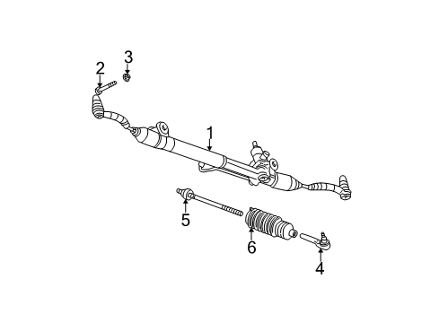 2002 GMC Envoy XL Steering Column, Steering Wheel & Trim, Housing & Components Inner Tie Rod Diagram for 26089596