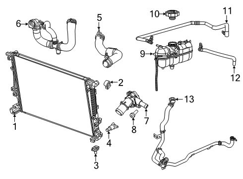 2021 Jeep Cherokee Radiator & Components Hose-COOLANT Bottle Supply Diagram for 68269536AC