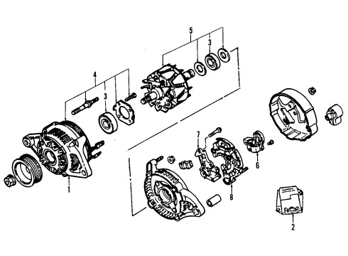 1989 Dodge Dakota Alternator Bracket-ALTERNATOR Adjustment-Lower Diagram for 4536077