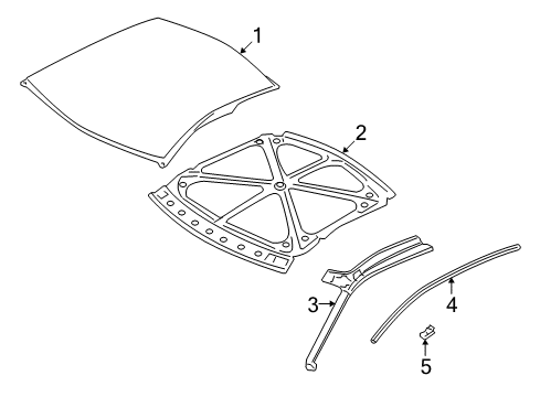 2018 Nissan GT-R Roof & Components, Exterior Trim Moulding-Roof Drip, LH Diagram for 73855-6AV0A