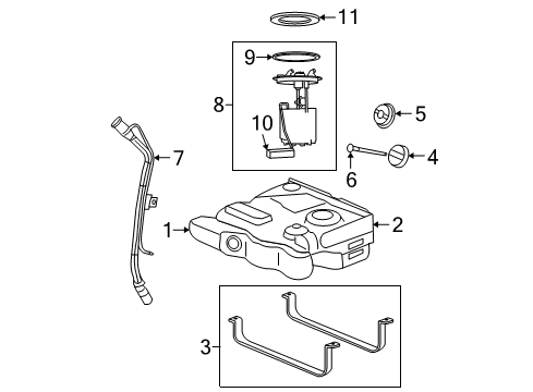 2008 Dodge Grand Caravan Fuel System Components Modul Pkg-Fuel Pump/Level Unit Diagram for RL030875AB