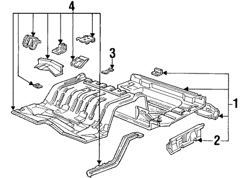 1994 Ford Crown Victoria Rear Body & Floor - Floor Rear Floor Pan Diagram for F6AZ5411215BD