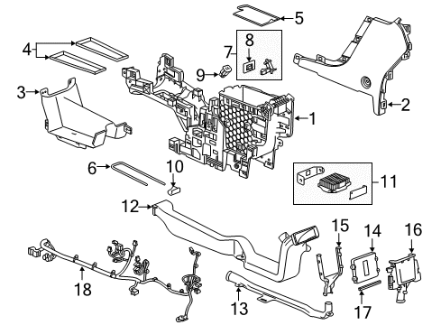 2021 GMC Terrain Center Console Module Rear Bracket Diagram for 84020309