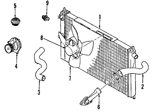 1992 Pontiac LeMans Ignition System Resistor, Engine Coolant Fan Diagram for 90337070